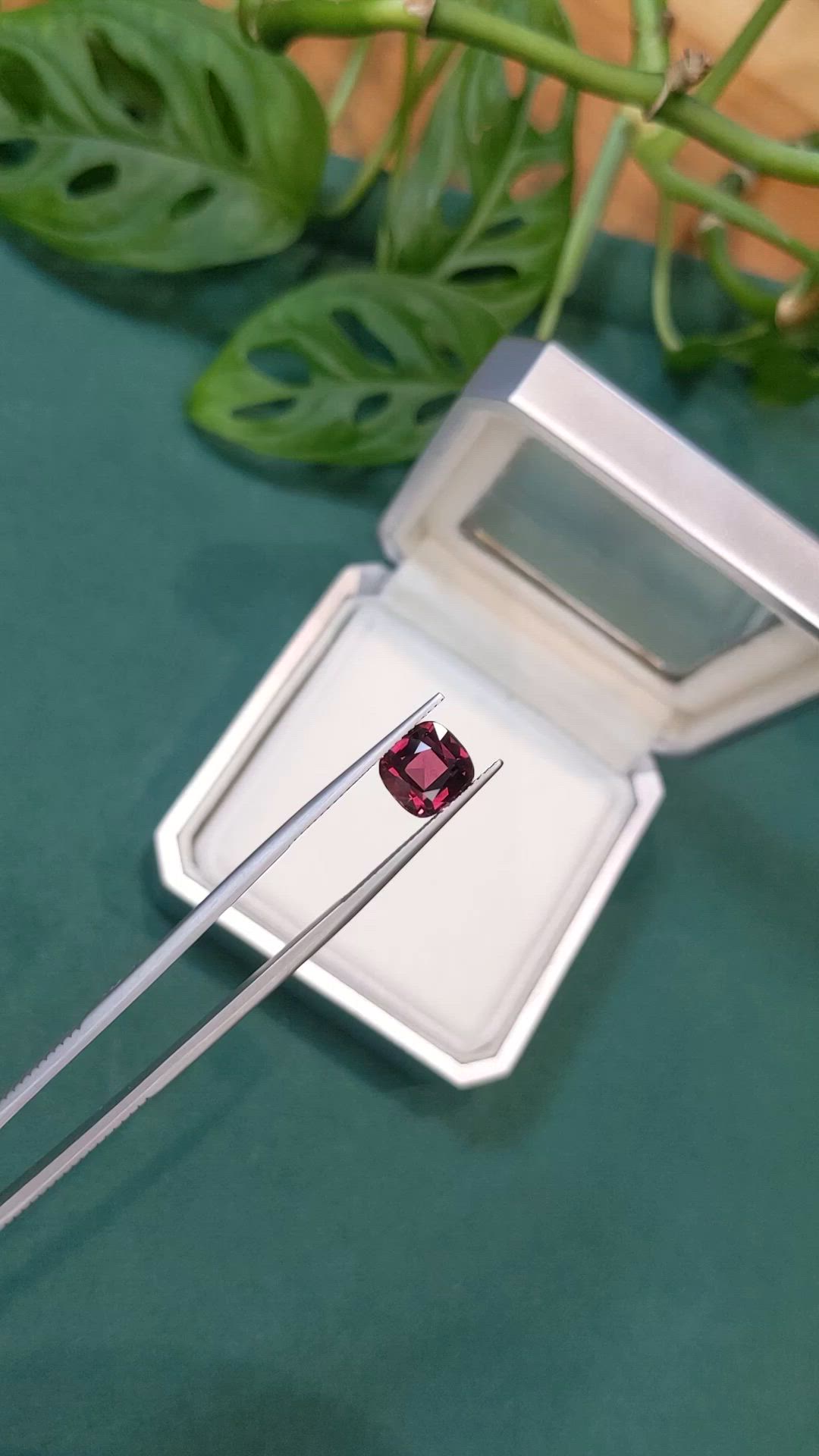 3.22 Ct. Purplish Red Garnet from Madagascar Size Video