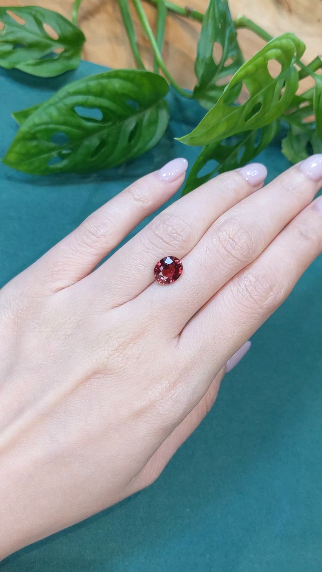 3.16 Ct. Red Garnet from Madagascar Size Video