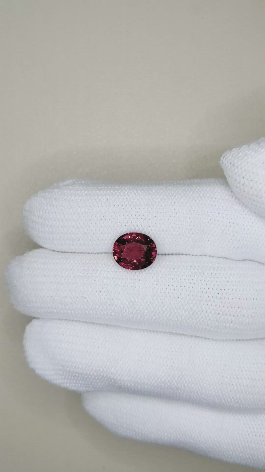 3.16 Ct. Red Garnet from Madagascar Size Video
