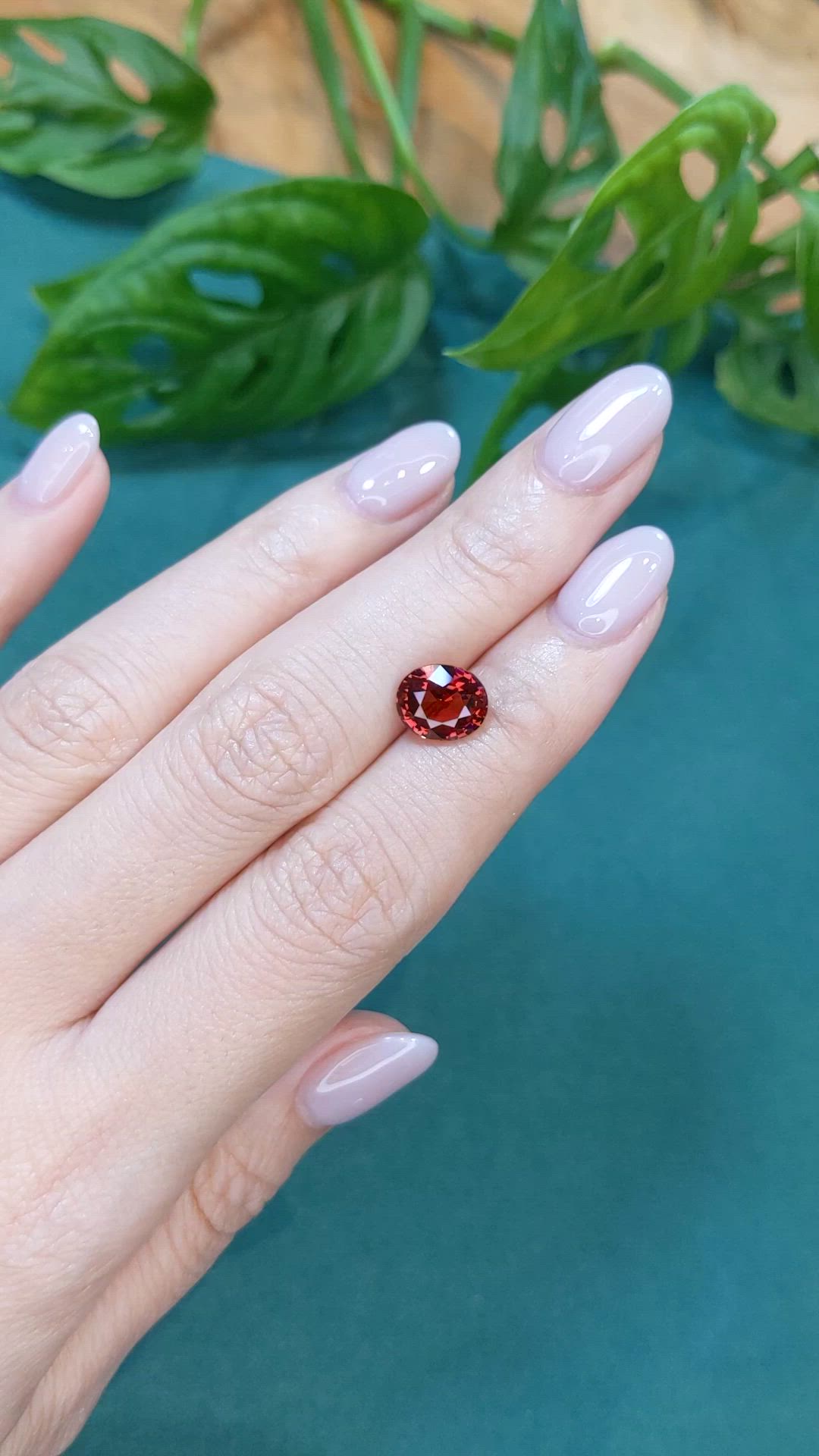 3.16 Ct. Red Garnet from Madagascar Size Video