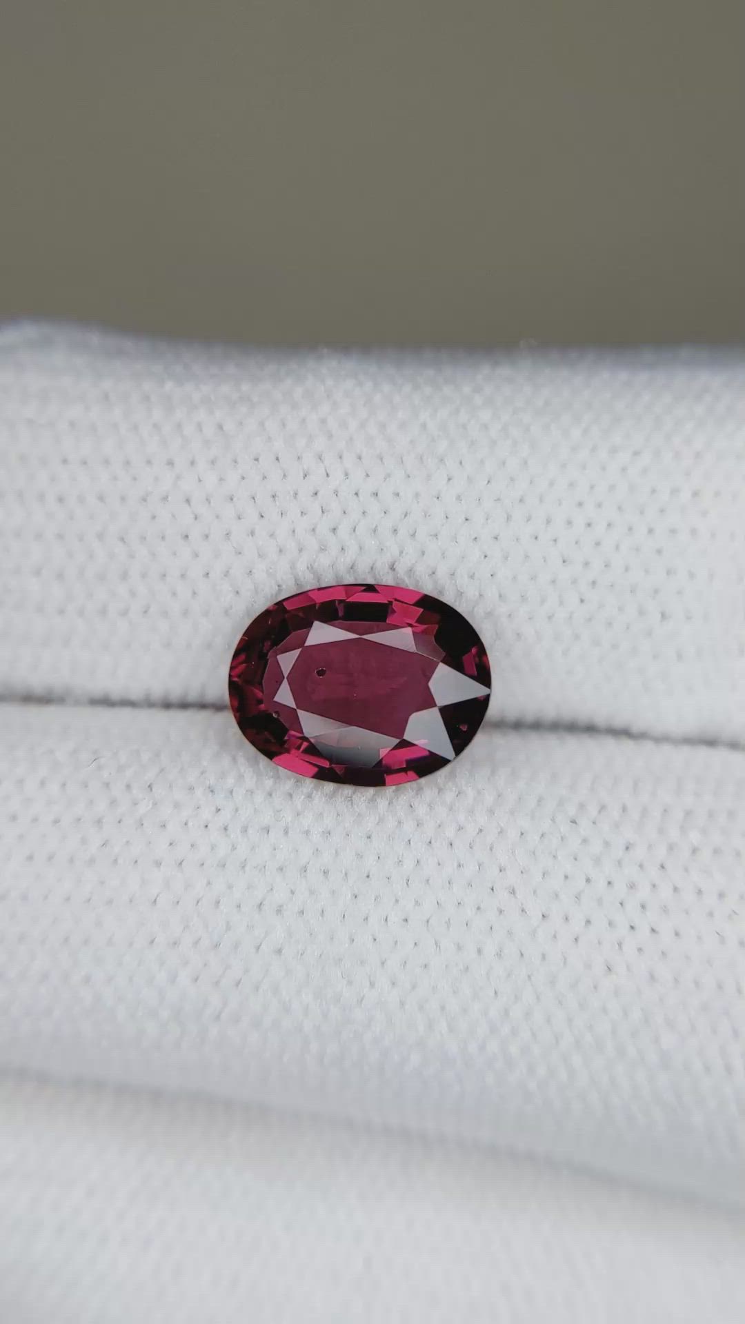 2.90 Ct. Purplish Red Garnet from Madagascar Size Video