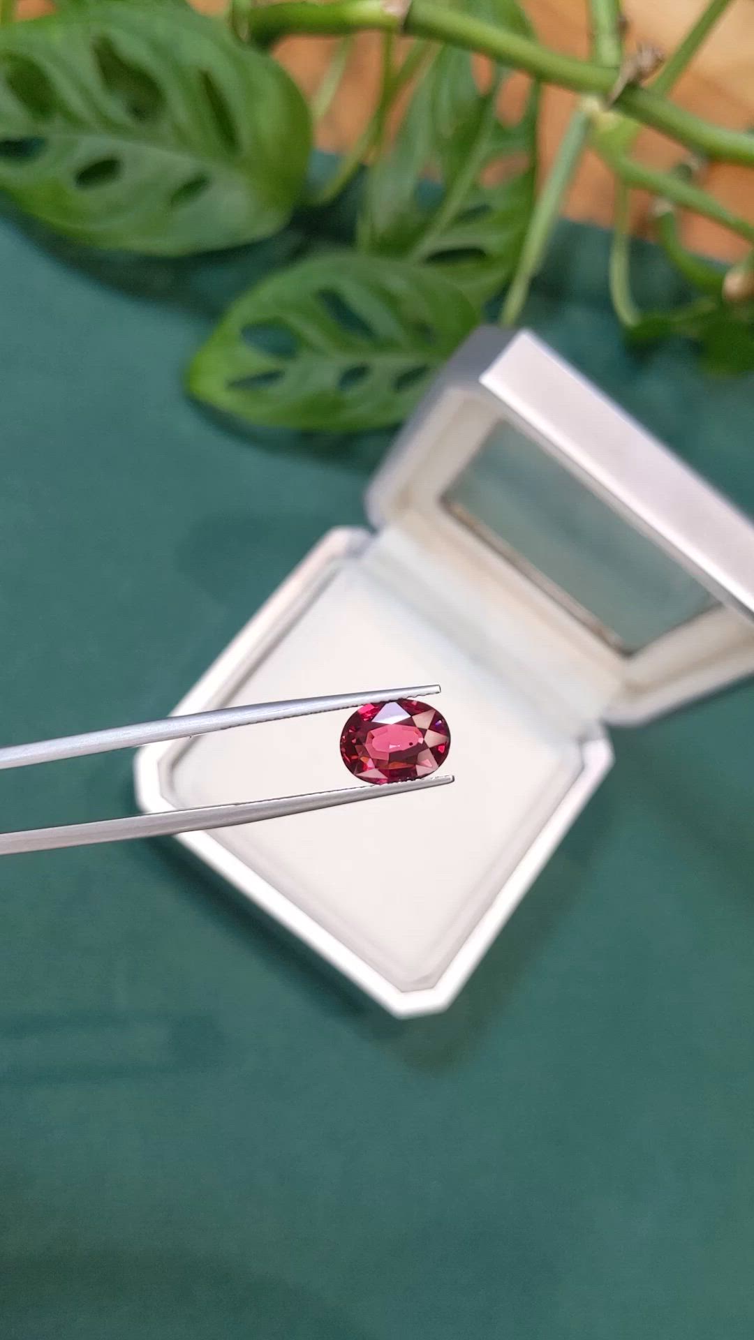 2.90 Ct. Purplish Red Garnet from Madagascar Size Video