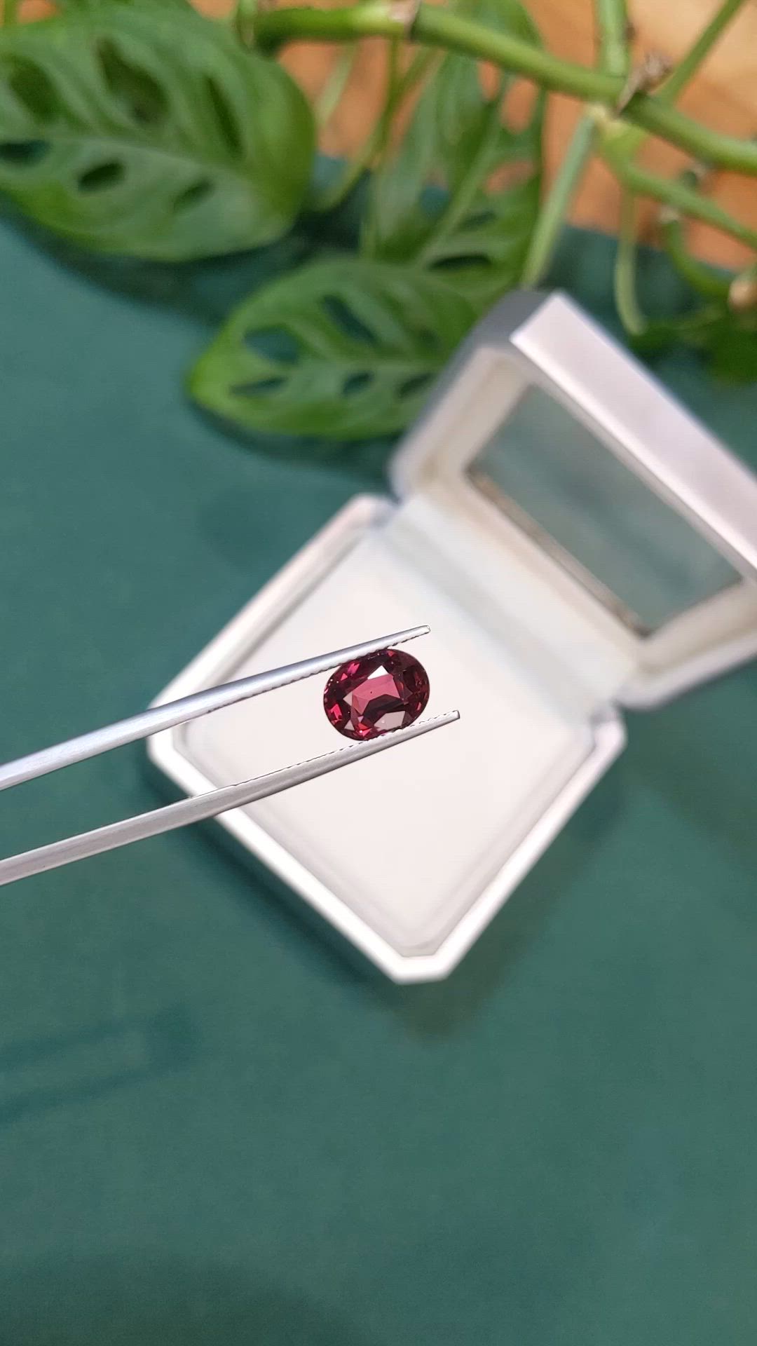 2.74 Ct. Purplish Red Garnet from Madagascar Size Video