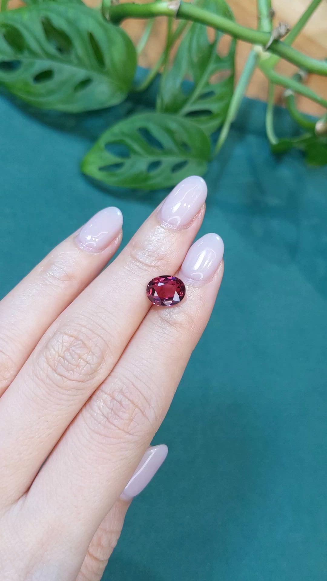 2.74 Ct. Purplish Red Garnet from Madagascar Size Video