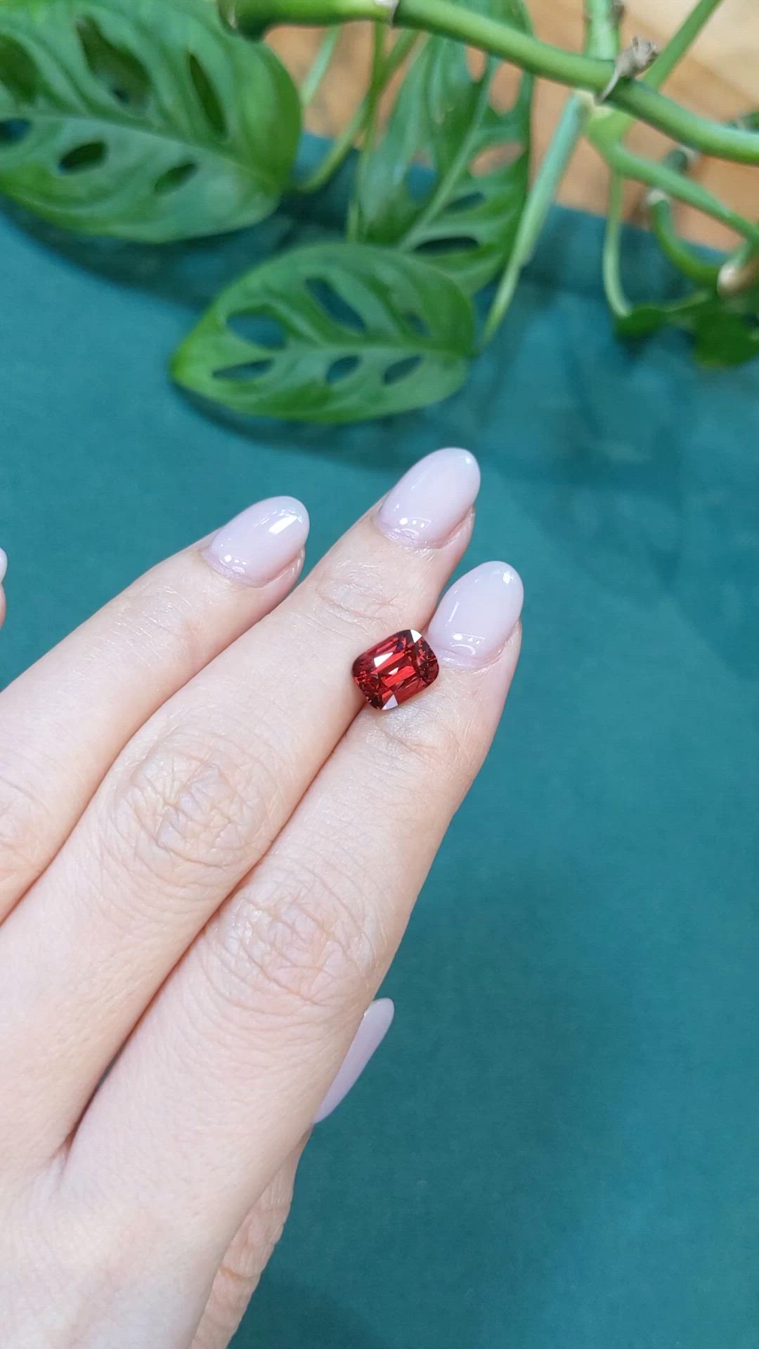 2.92 Ct. Red Garnet from Madagascar Size Video