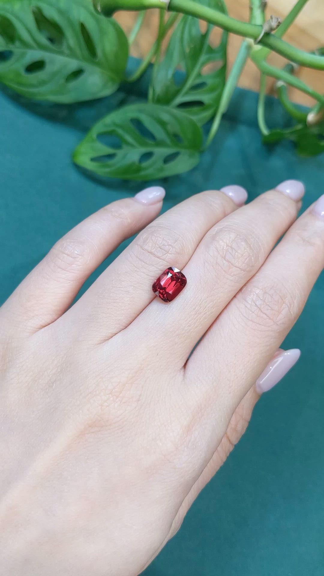 2.92 Ct. Red Garnet from Madagascar Size Video