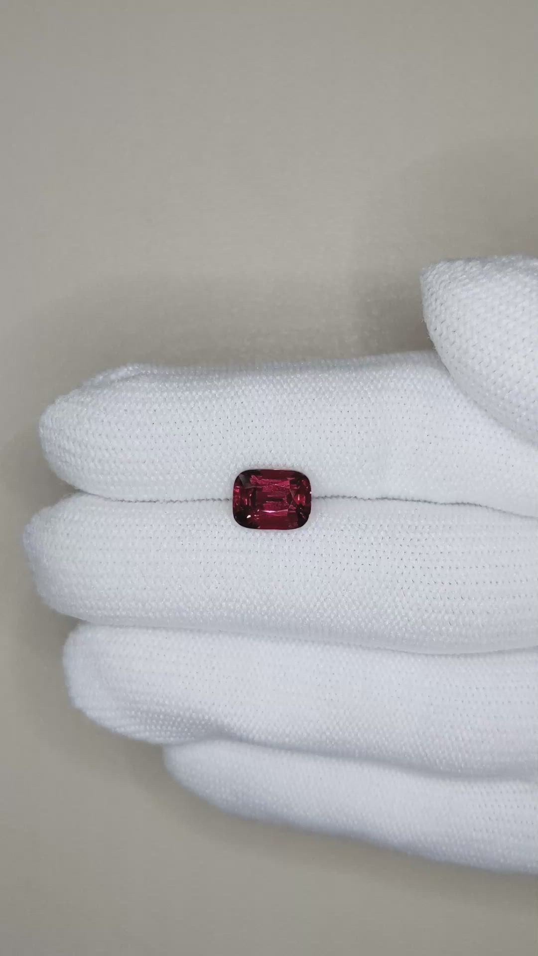2.92 Ct. Red Garnet from Madagascar Size Video