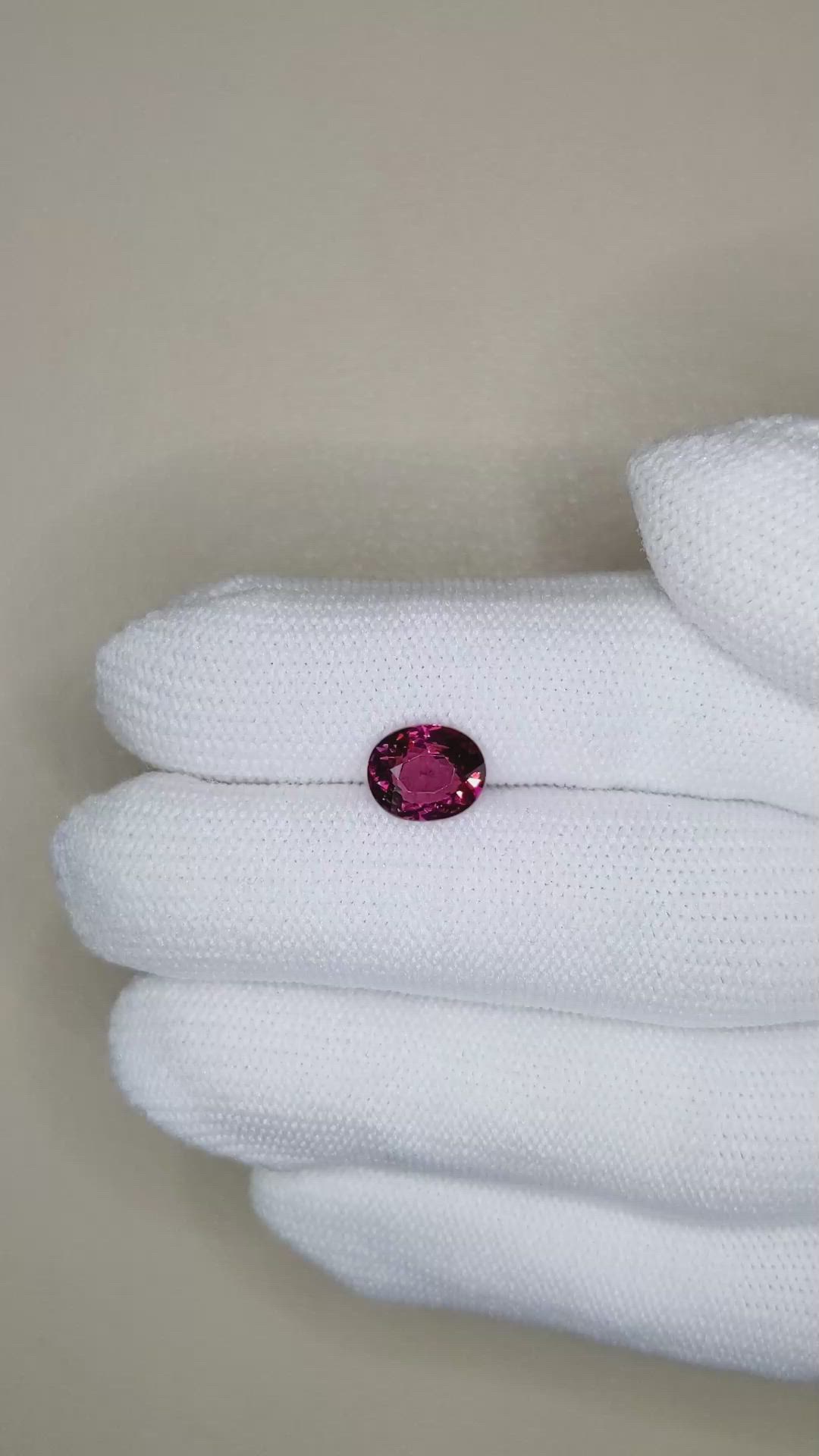 2.13 Ct. Purplish Pink Garnet from Madagascar Size Video