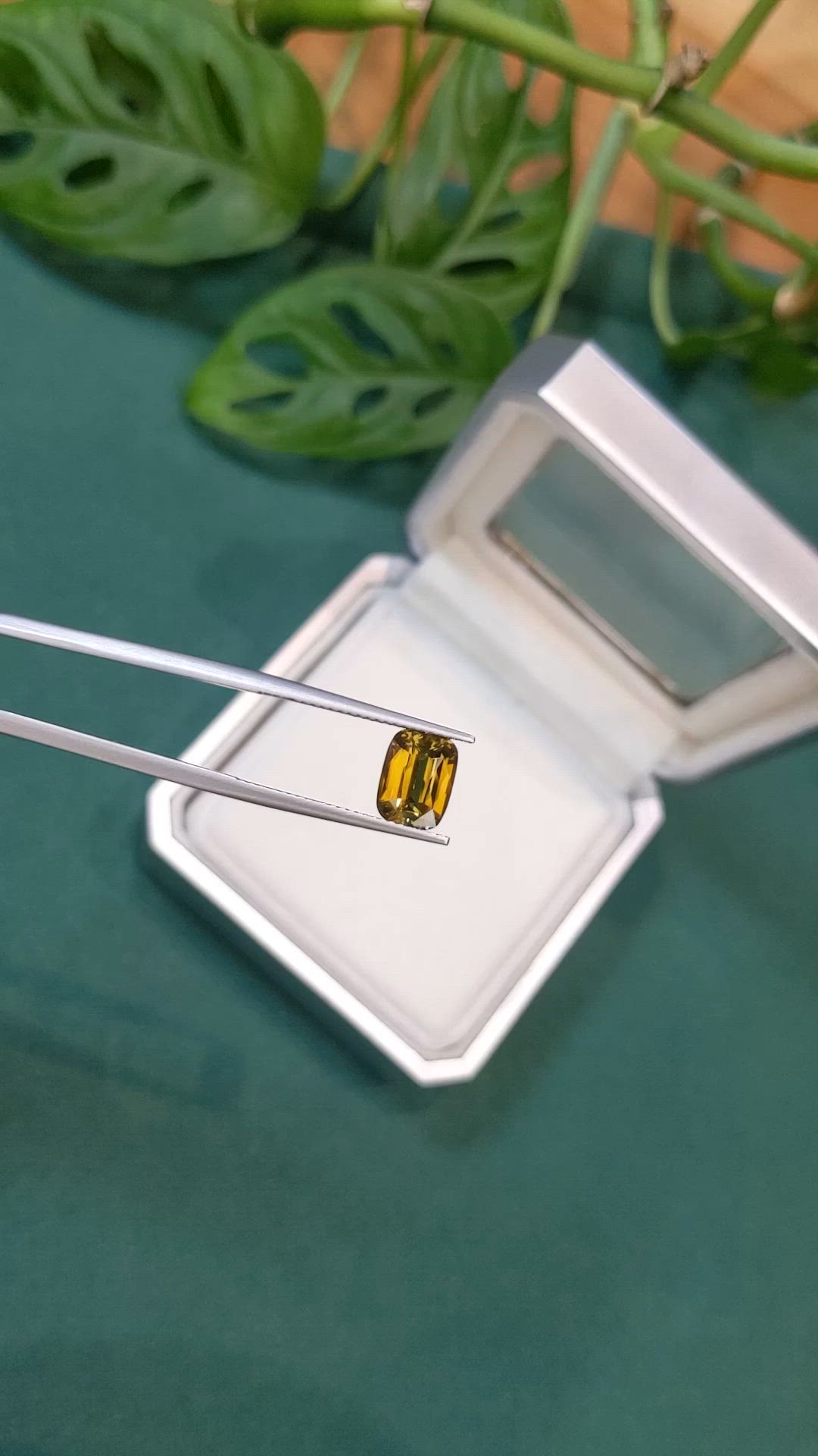 2.62 Ct. Yellowish Brown Chrysoberyl from Madagascar Size Video