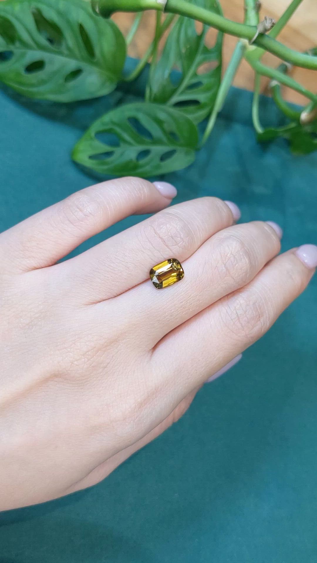 2.62 Ct. Yellowish Brown Chrysoberyl from Madagascar Size Video