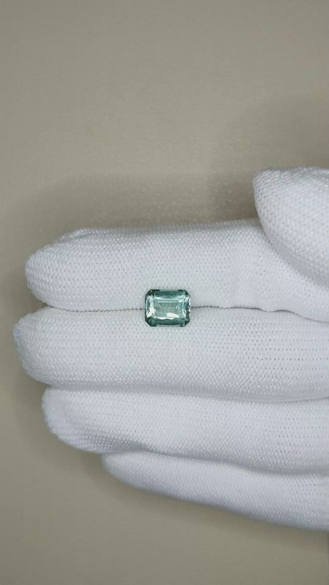 1.95 Ct. Greenish Blue Beryl from Madagascar Size Video