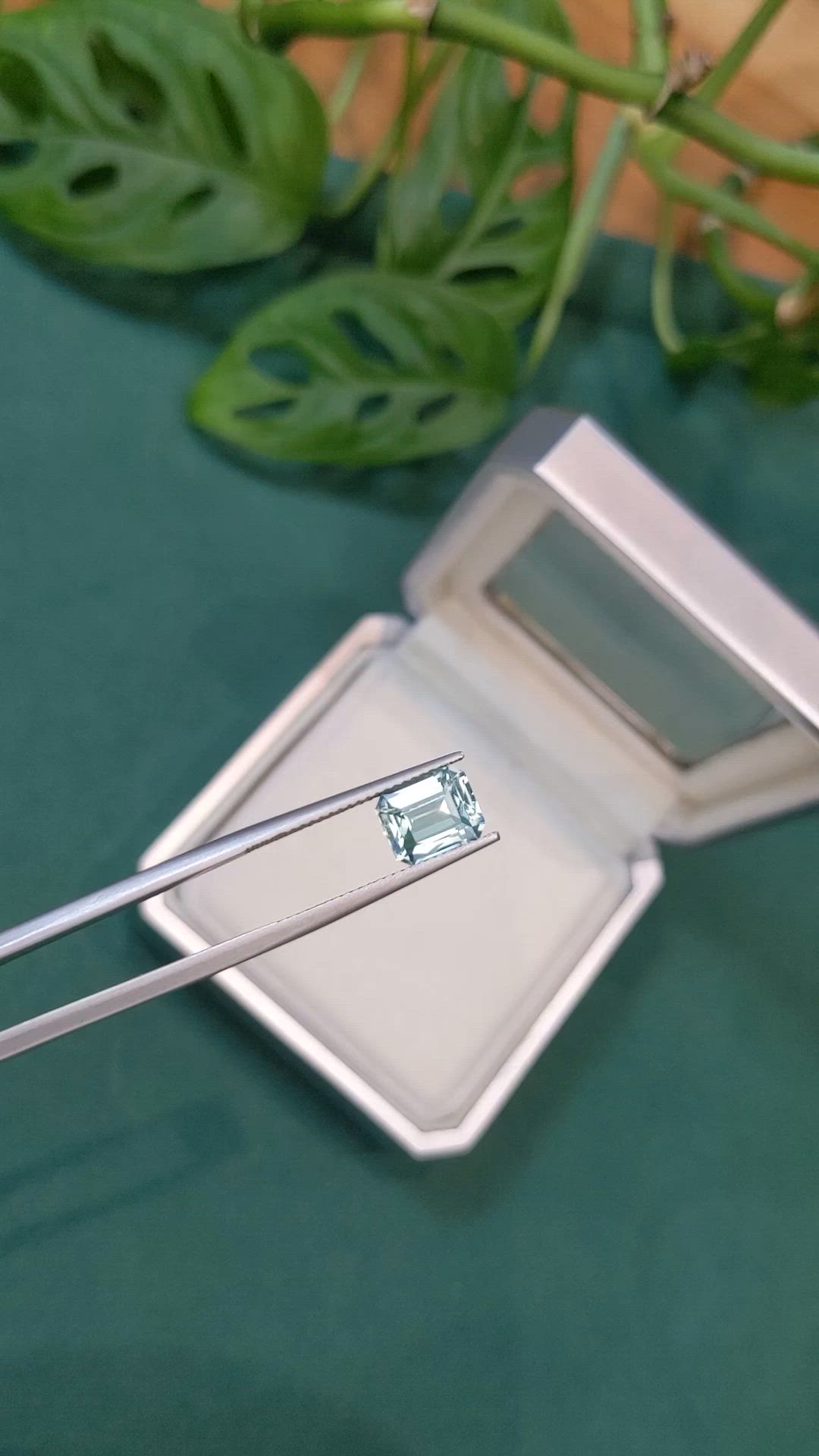 1.95 Ct. Greenish Blue Aquamarine from Madagascar Size Video