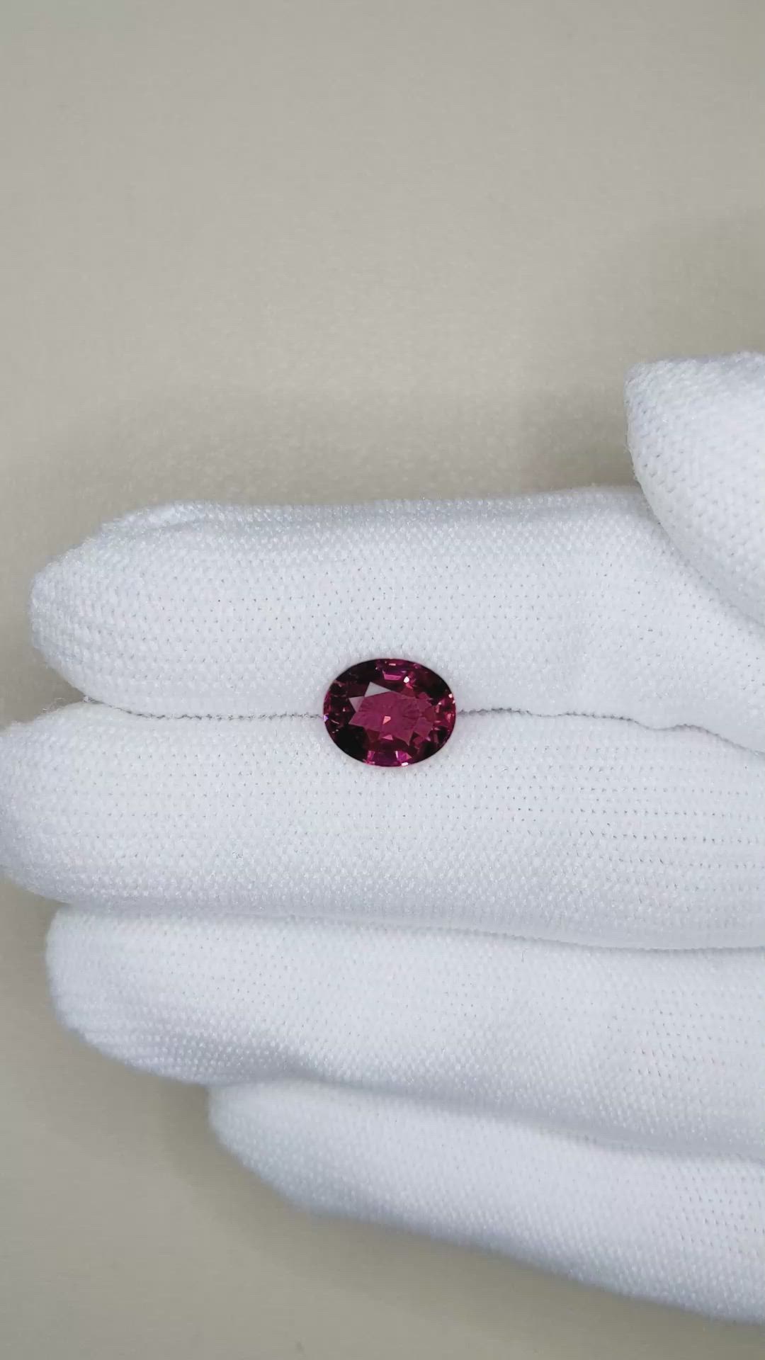 3.01 Ct. Pinkish Red Garnet from Madagascar Size Video