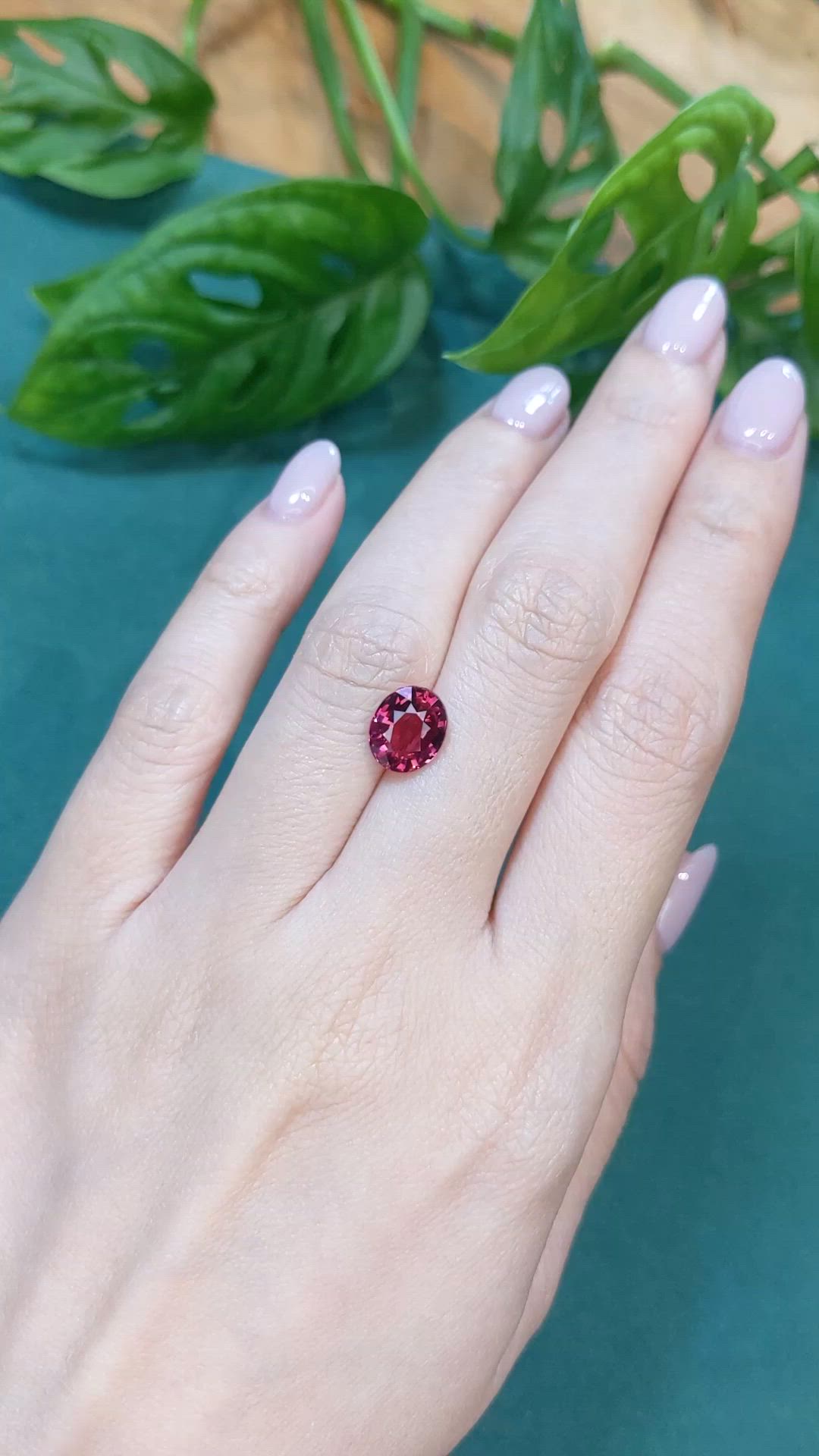 3.01 Ct. Pinkish Red Garnet from Madagascar Size Video