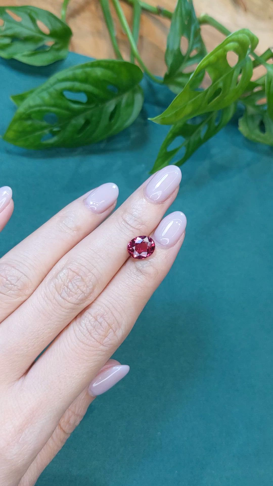 3.01 Ct. Pinkish Red Garnet from Madagascar Size Video