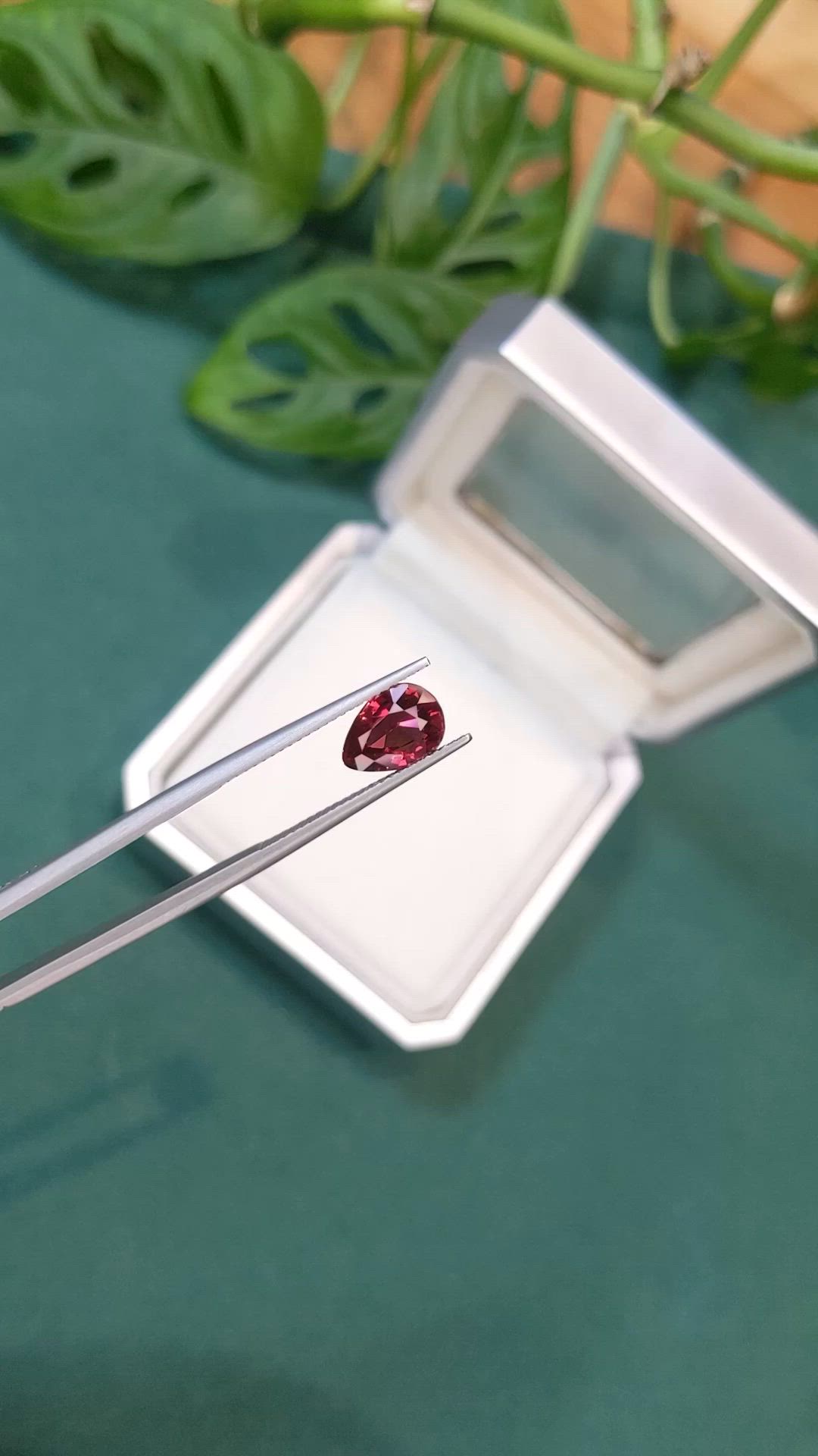 2.40 Ct. Purplish Red Garnet from Madagascar Size Video