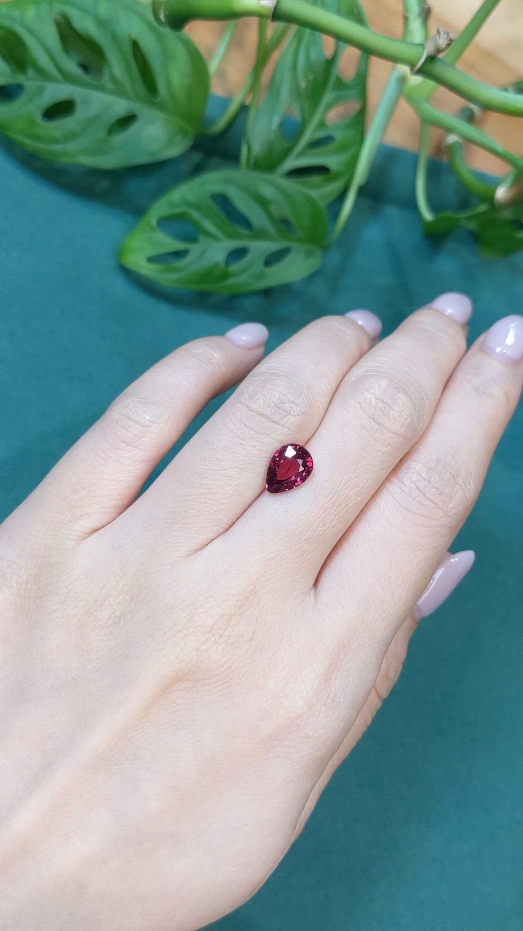 2.40 Ct. Purplish Red Garnet from Madagascar Size Video