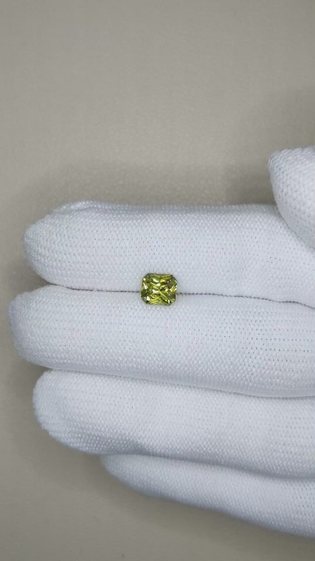 1.46 Ct. Yellowish Green Chrysoberyl from Madagascar Size Video
