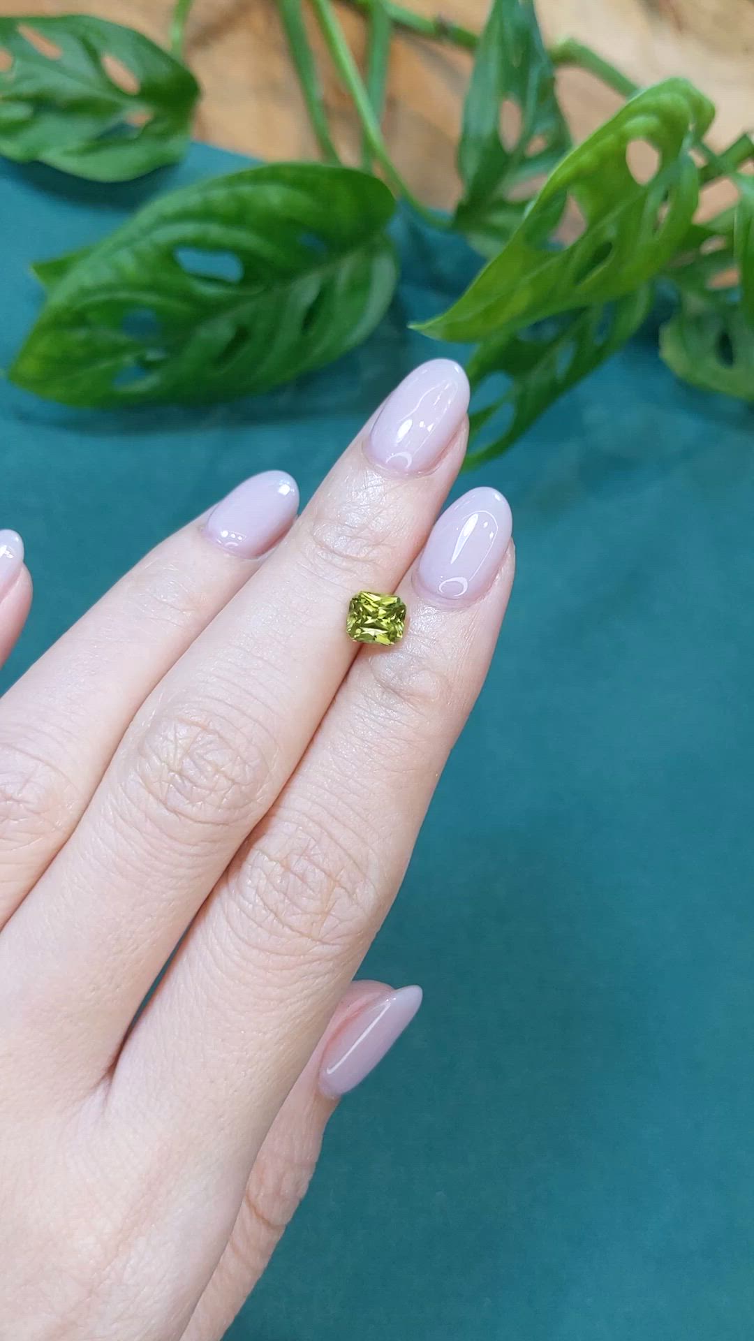 1.46 Ct. Yellowish Green Chrysoberyl from Madagascar Size Video