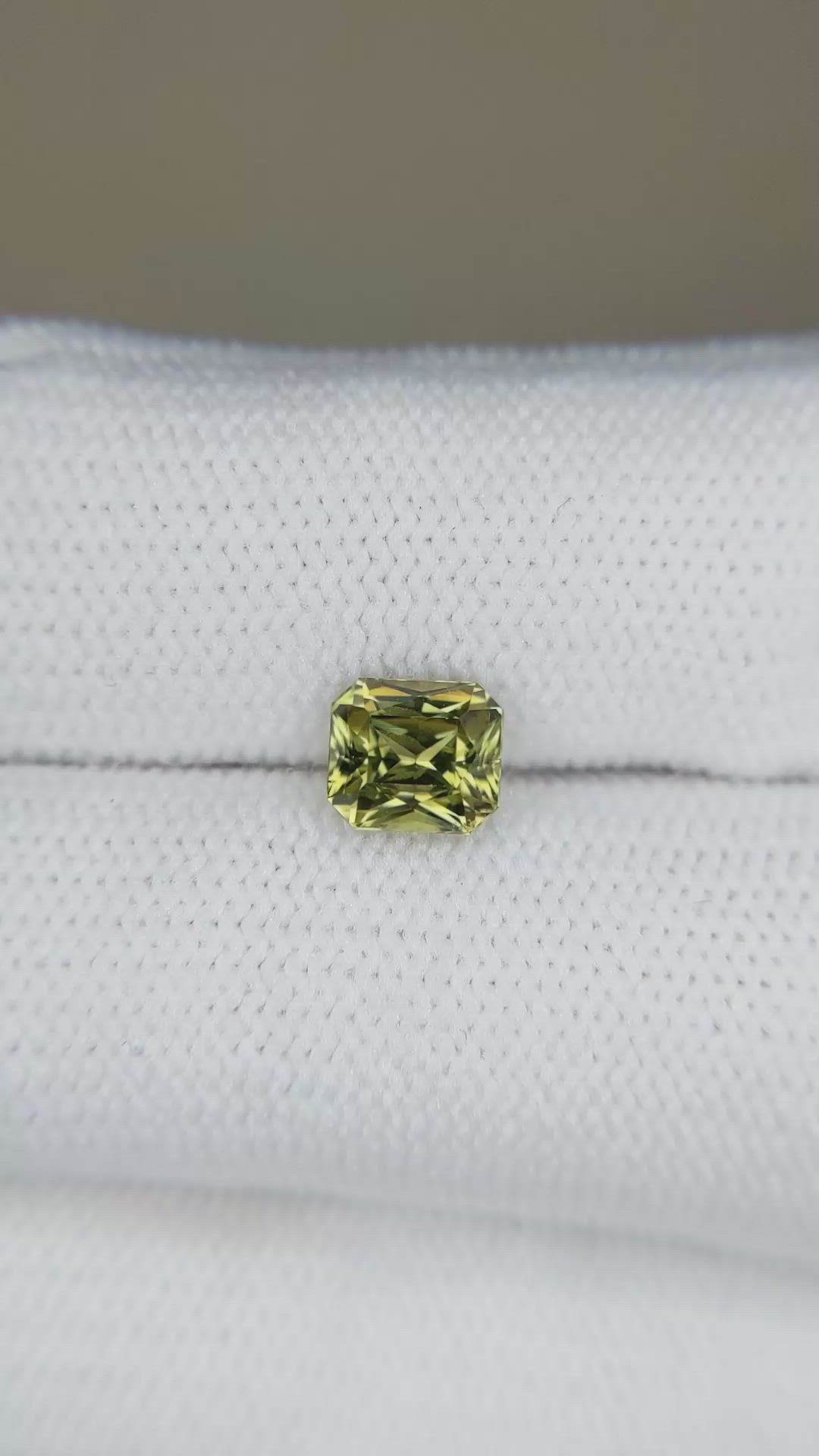 1.46 Ct. Yellowish Green Chrysoberyl from Madagascar Size Video
