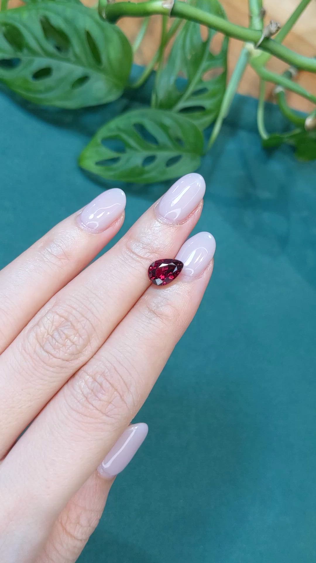 2.41 Ct. Purplish Red Garnet from Madagascar Size Video