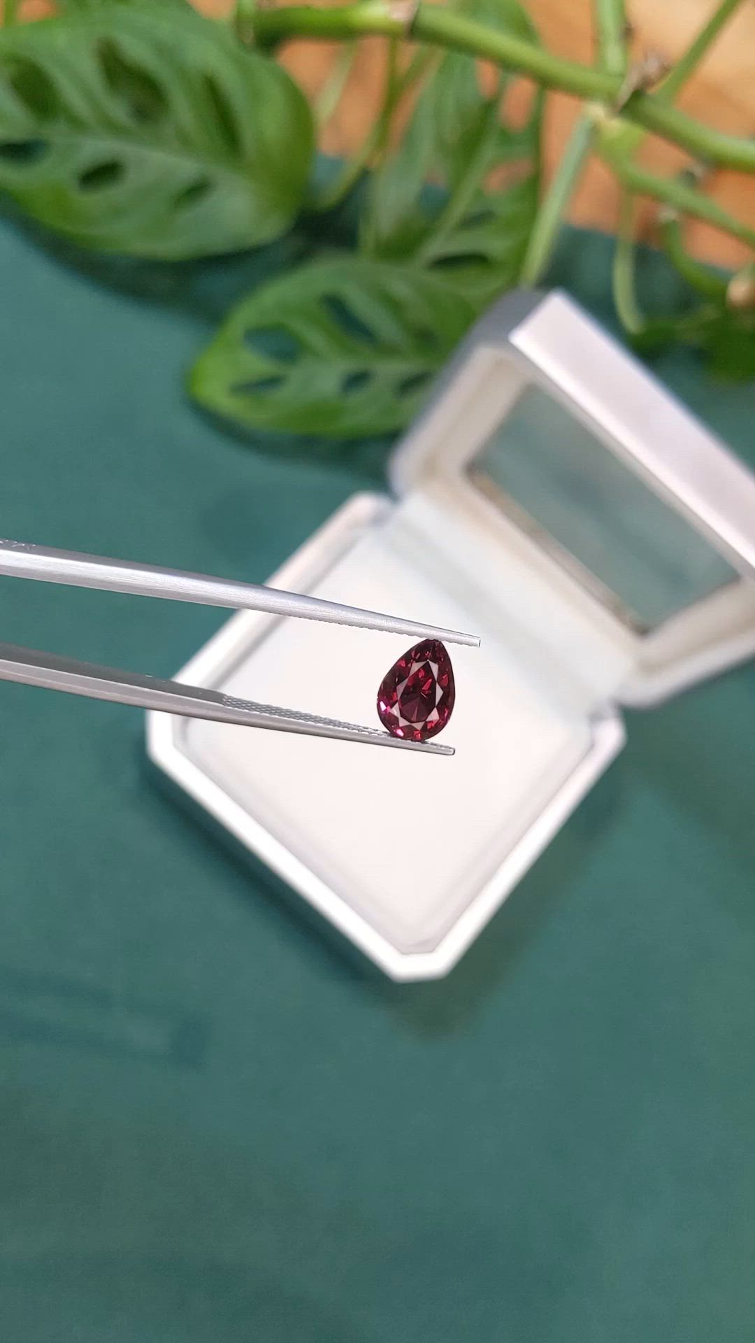 2.41 Ct. Purplish Red Garnet from Madagascar Size Video