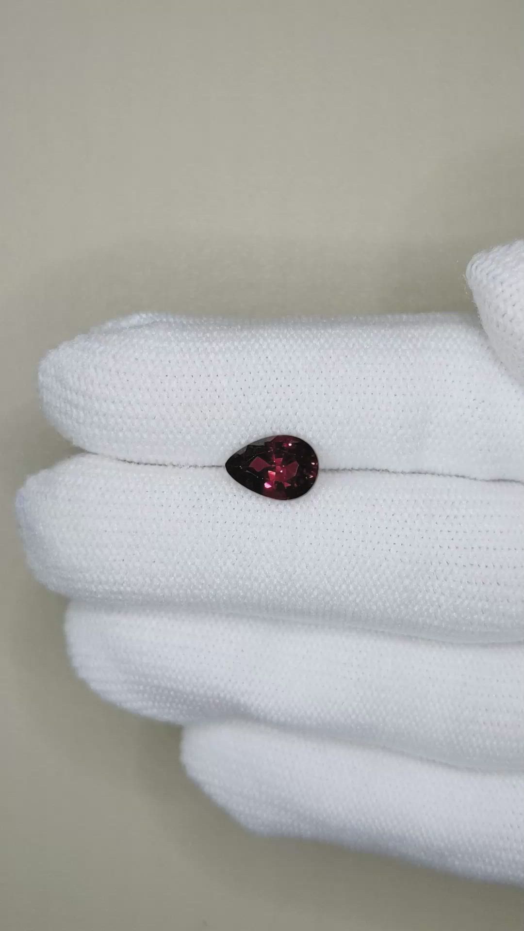 2.41 Ct. Purplish Red Garnet from Madagascar Size Video