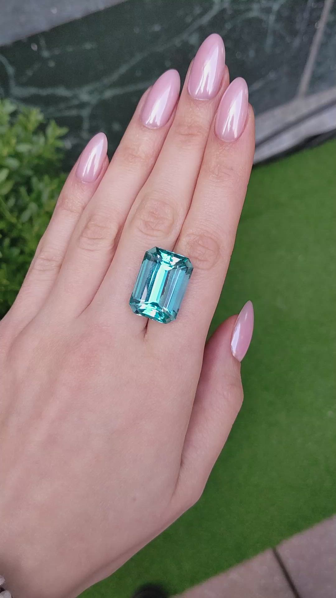 30.36 Ct. Aquamarine from Brazil Size Video