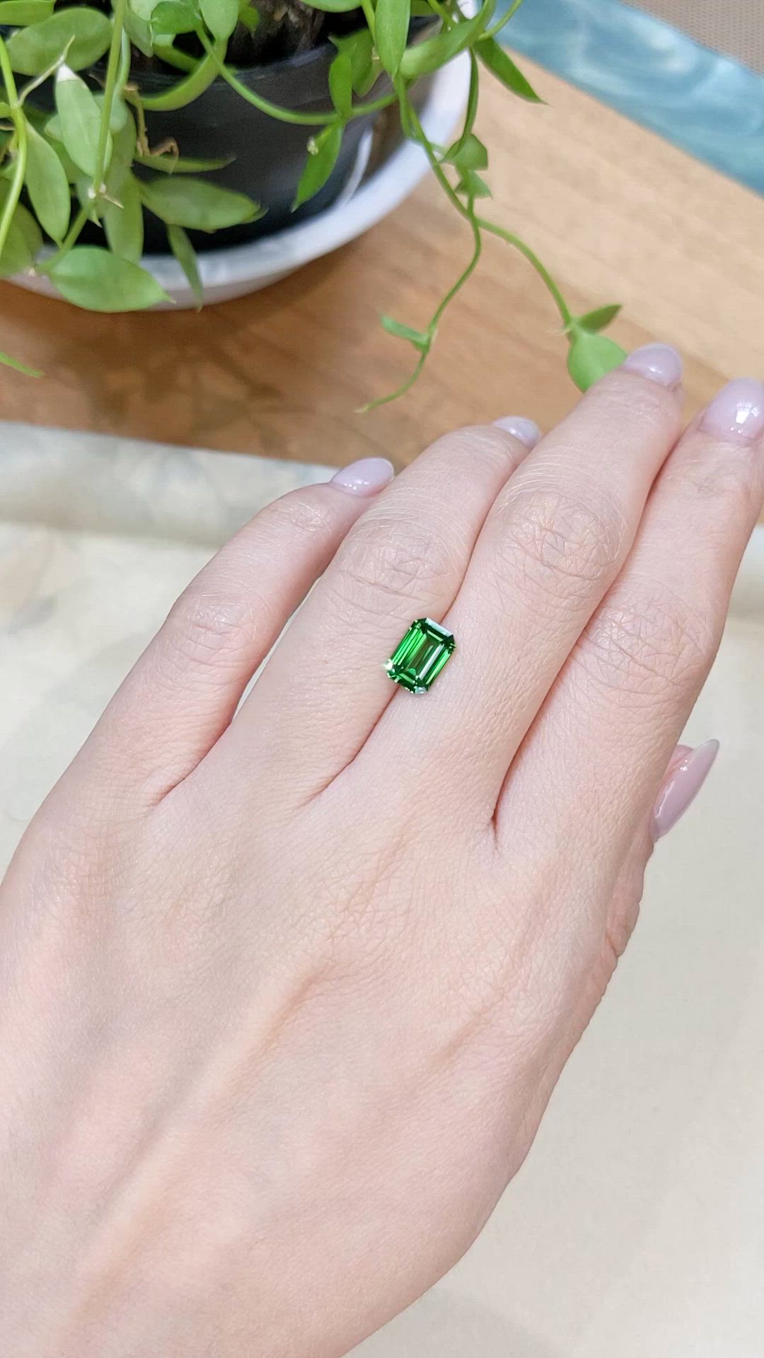 1.58 Ct. Tsavorite Garnet from Tanzania Size Video