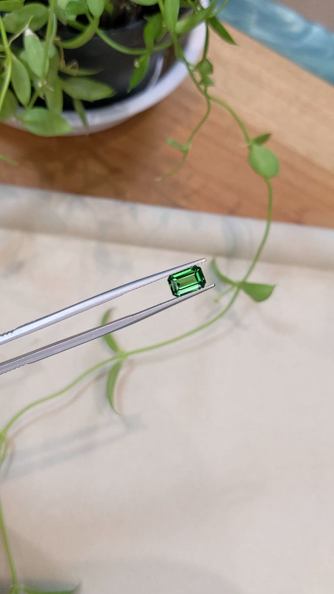 1.58 Ct. Tsavorite Garnet from Tanzania Size Video