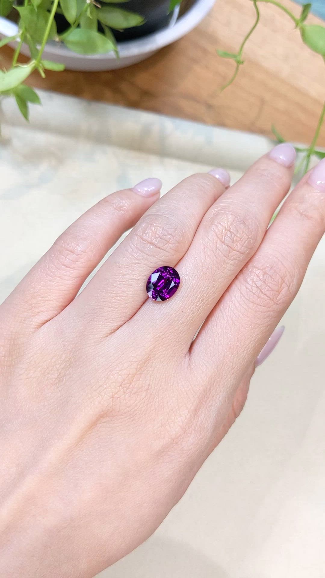 3.14 Ct. Purple Garnet from Mozambique Size Video