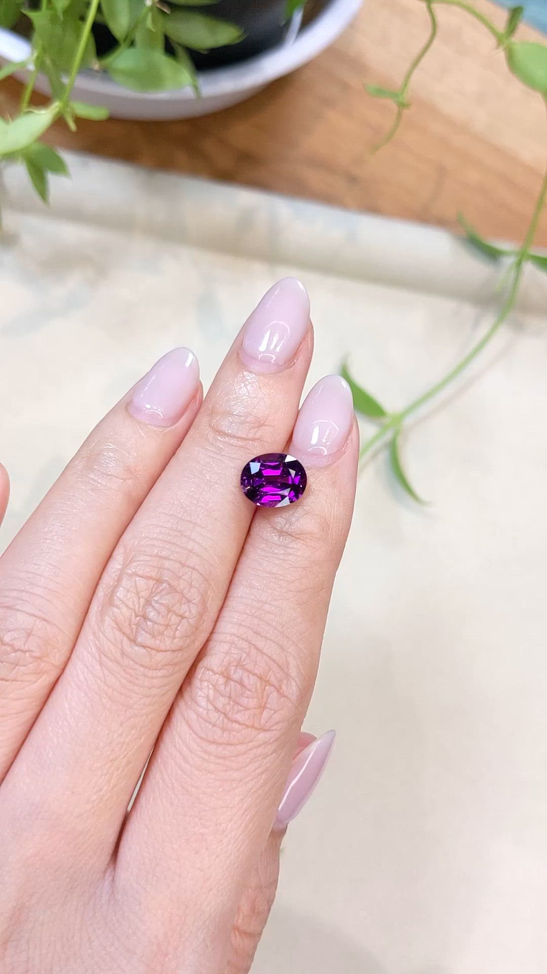 3.14 Ct. Purple Garnet from Mozambique Size Video