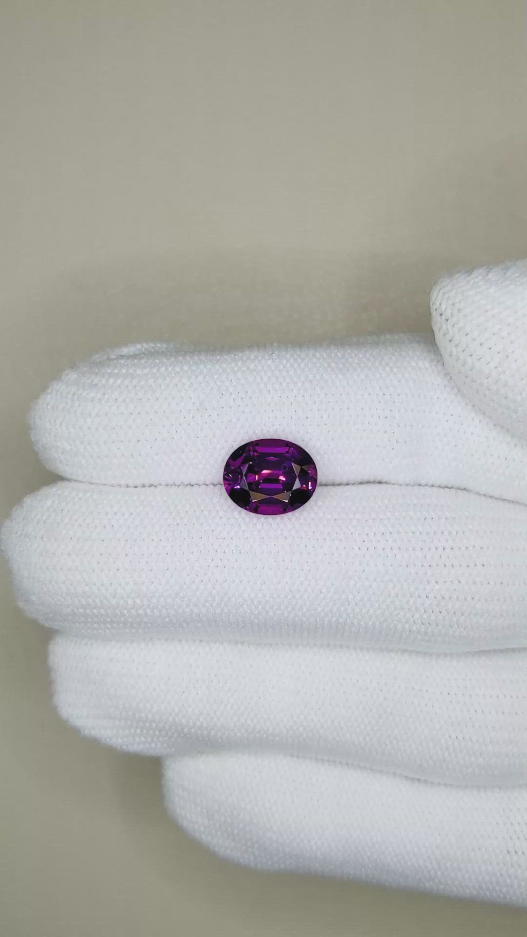 3.14 Ct. Purple Garnet from Mozambique Size Video