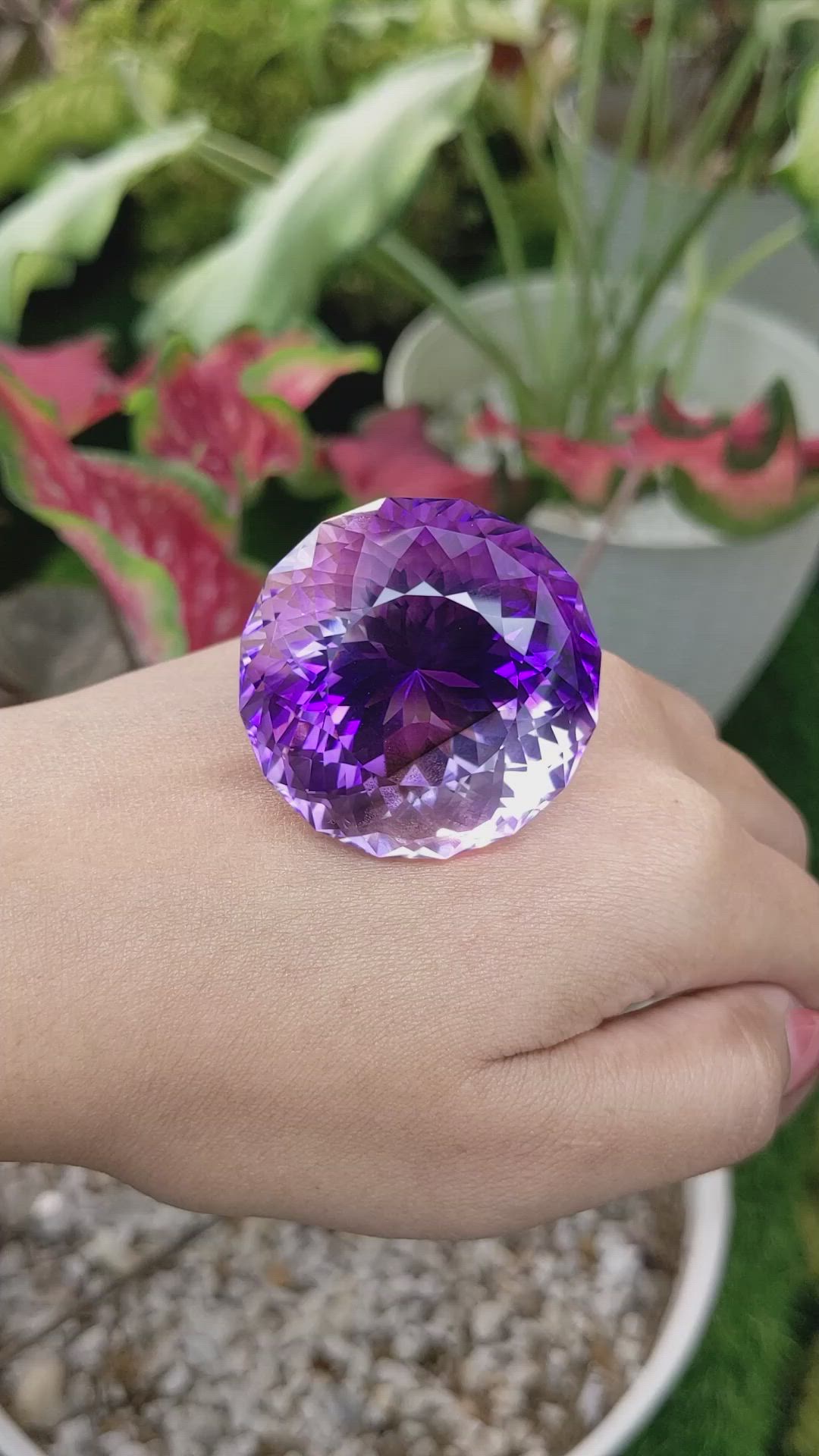 207.28 Ct. Purple Amethyst from Ceylon (Sri Lanka) Size Video