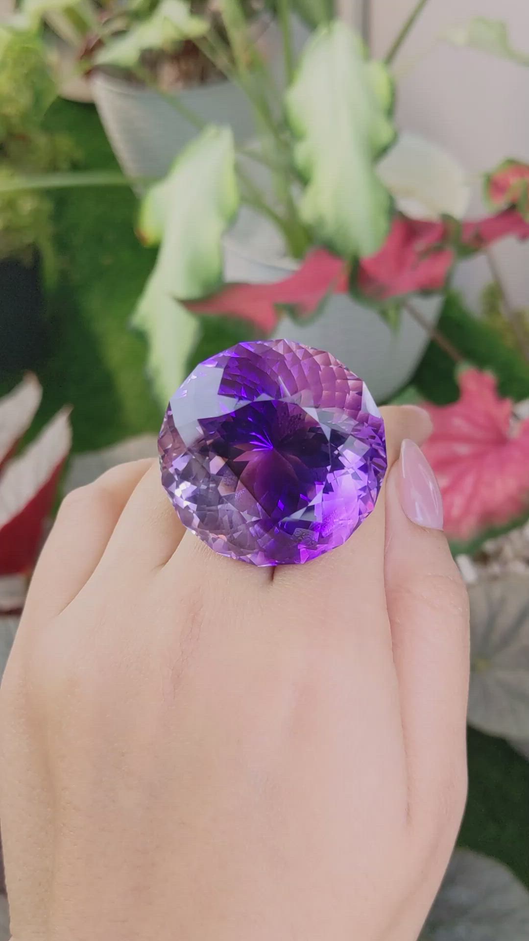 207.28 Ct. Purple Amethyst from Ceylon (Sri Lanka) Size Video