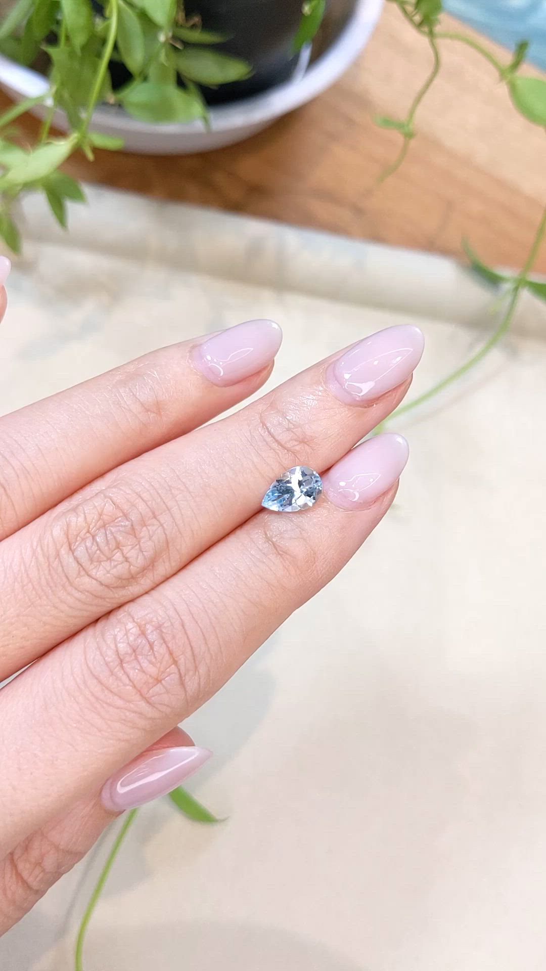 1.08 Ct. Blue Aquamarine from Brazil Size Video