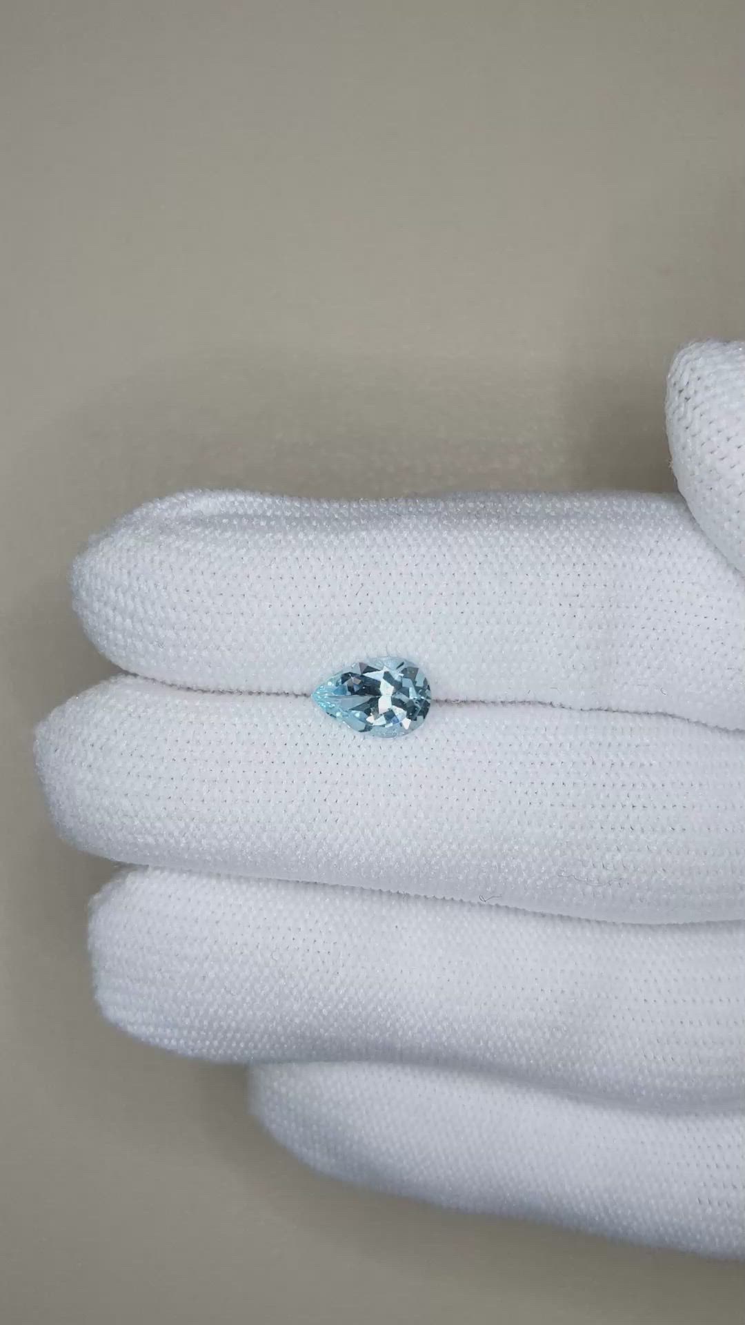 1.08 Ct. Blue Aquamarine from Brazil Size Video