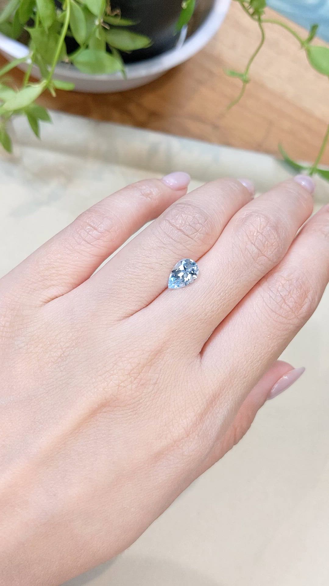 1.08 Ct. Blue Aquamarine from Brazil Size Video