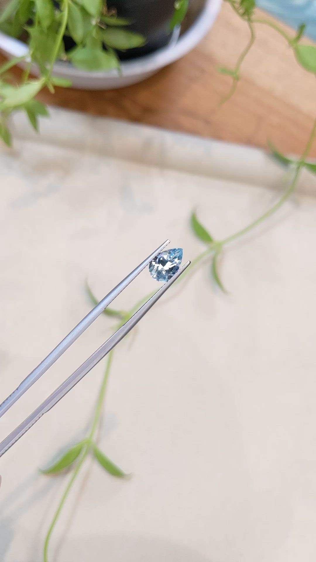 1.08 Ct. Blue Aquamarine from Brazil Size Video