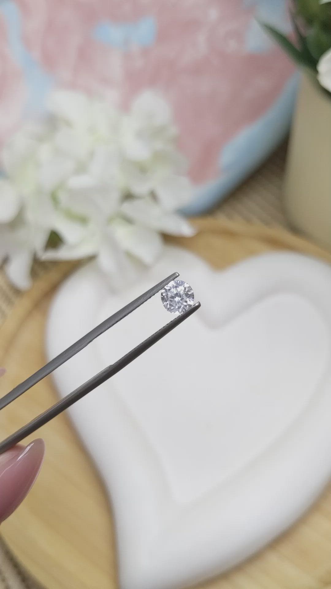 1.16 Ct. White Zircon from Ceylon (Sri Lanka) Size Video