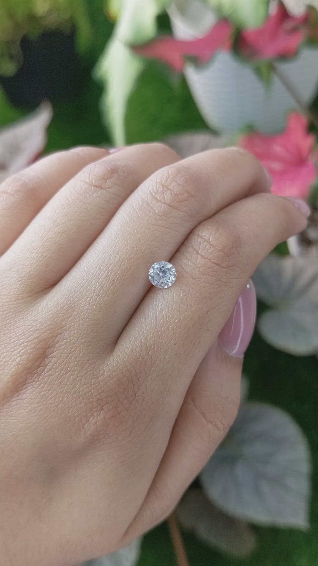 1.16 Ct. White Zircon from Ceylon (Sri Lanka) Size Video