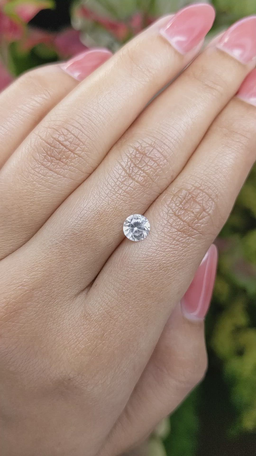 1.14 Ct. White Zircon from Ceylon (Sri Lanka) Size Video