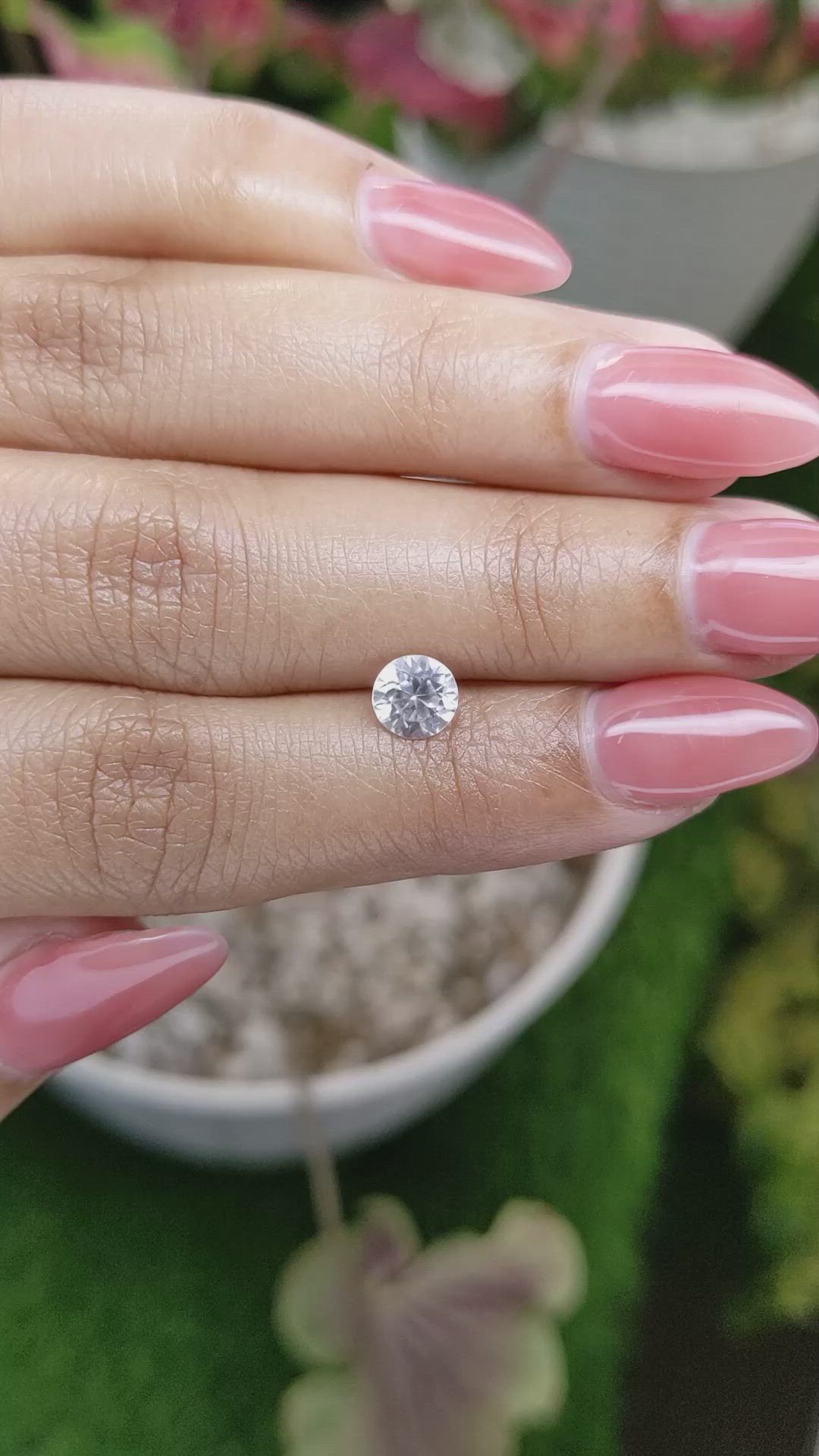 1.14 Ct. White Zircon from Ceylon (Sri Lanka) Size Video