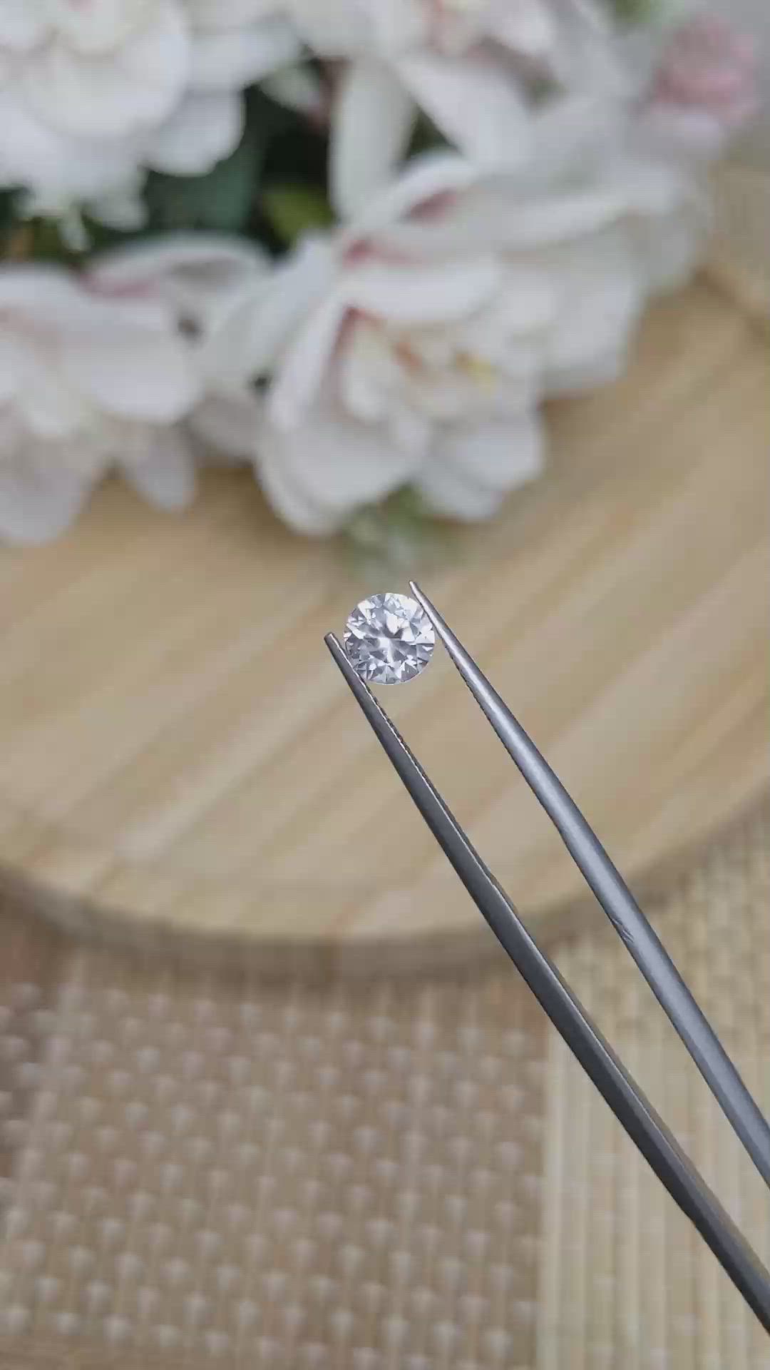 1.14 Ct. White Zircon from Ceylon (Sri Lanka) Size Video