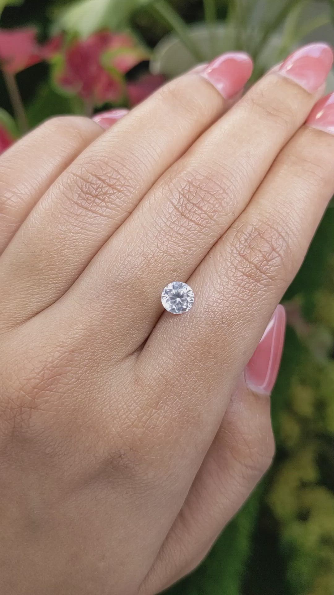 1.13 Ct. White Zircon from Ceylon (Sri Lanka) Size Video