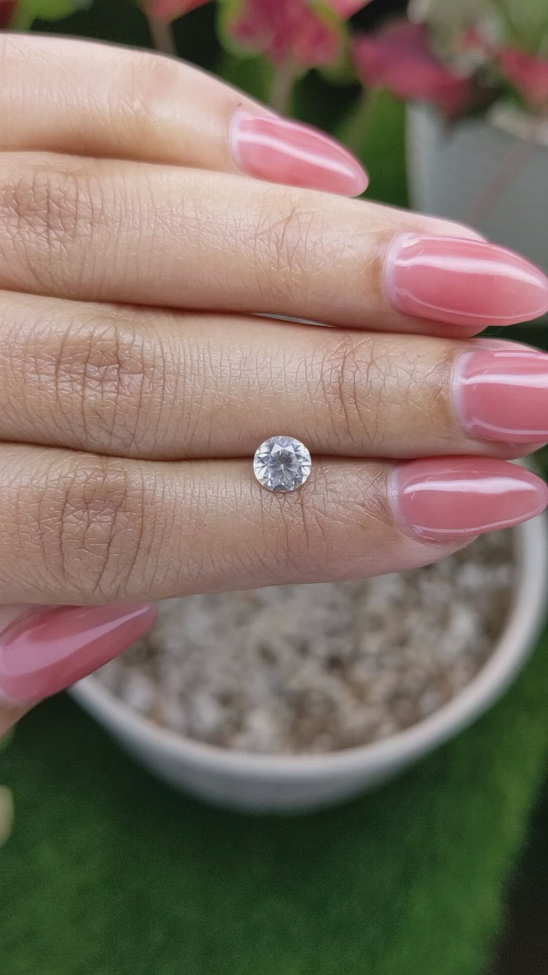 1.13 Ct. White Zircon from Ceylon (Sri Lanka) Size Video