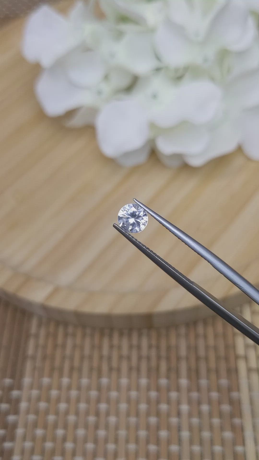 1.11 Ct. White Zircon from Ceylon (Sri Lanka) Size Video