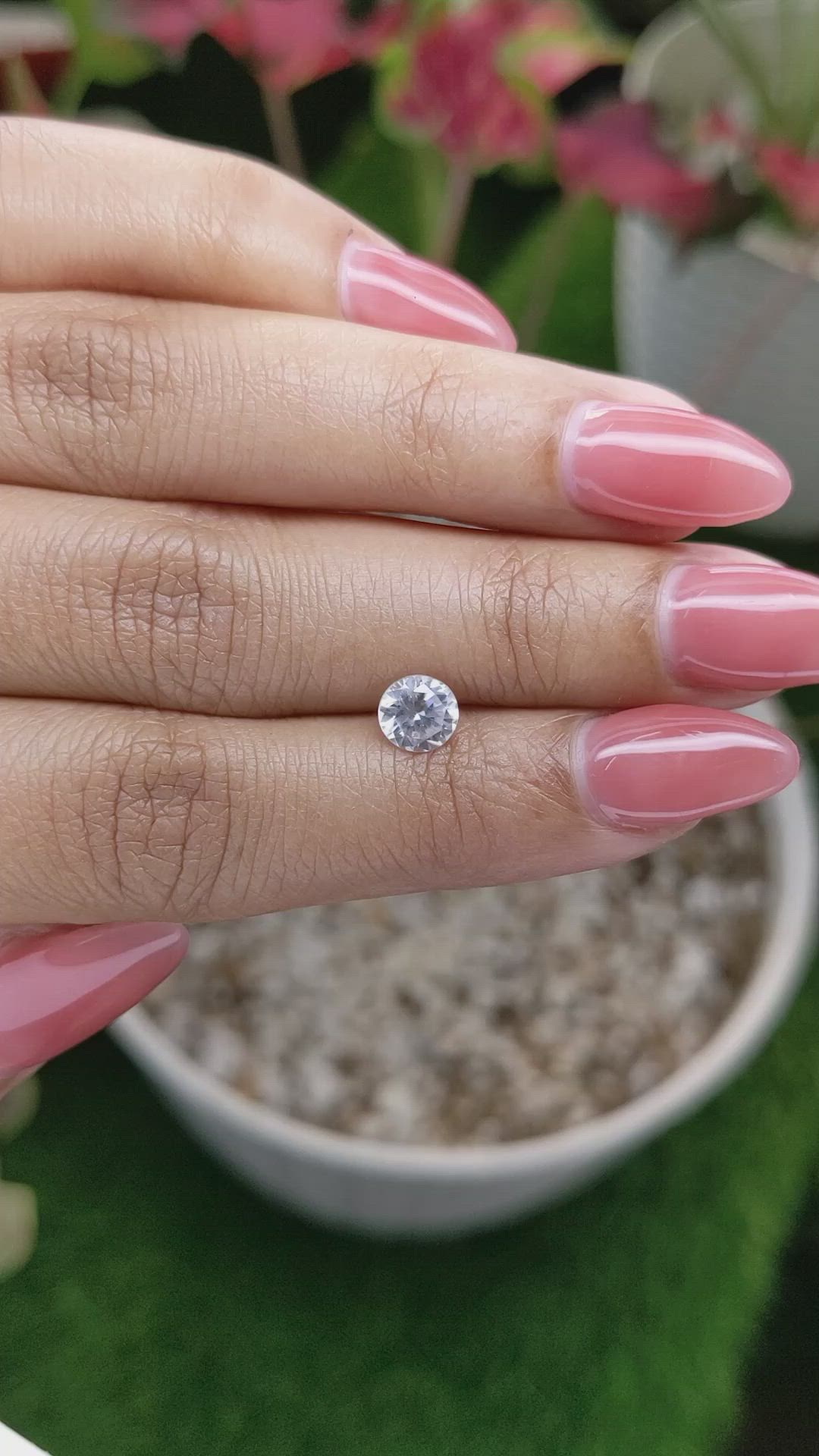 1.11 Ct. White Zircon from Ceylon (Sri Lanka) Size Video