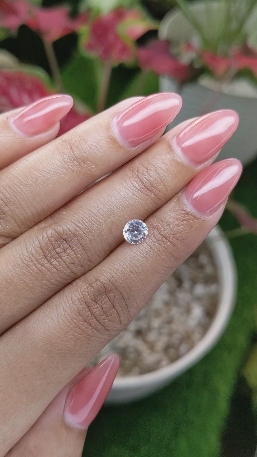 1.11 Ct. White Zircon from Ceylon (Sri Lanka) Size Video