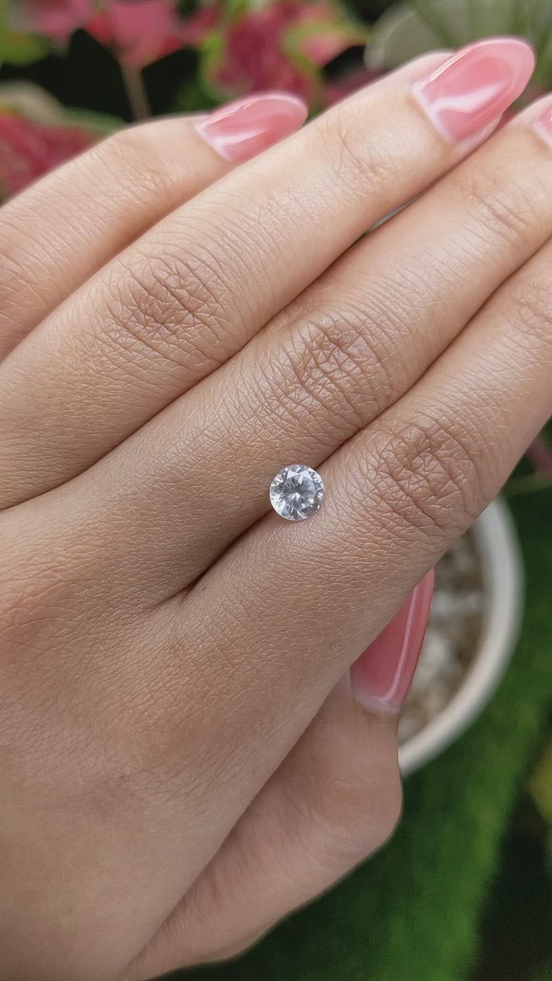 1.11 Ct. White Zircon from Ceylon (Sri Lanka) Size Video